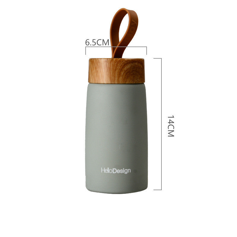 Mini Thermos Portatile - Acciaio Legno